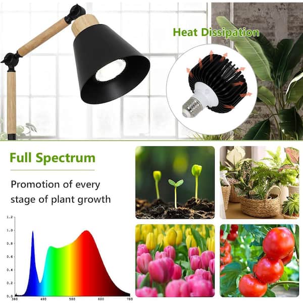 Grow Lights with 20-Watt COB Grow Light Blub 4/8/12-Hour Timer Standing Tall Grow Lamp for Plants(75 in. H Adjustable)