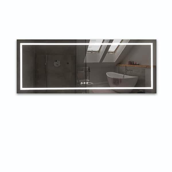 Andrea 30 in. W x 84 in. H Large Rectangular Frameless High Lumen LED Anti-Fog Dimmable Wall Mounted Bathroom Vanity Mirror