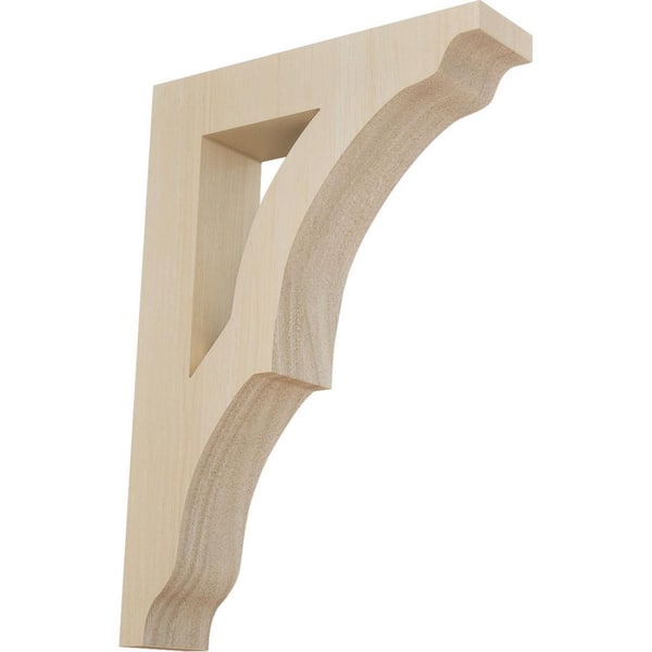 Ekena Millwork 1-3/4 in. x 10-1/2 in. x 7-1/2 in. Rubberwood Medium Avila Bracket