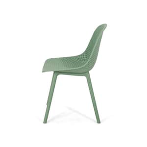 Posey Green Plastic Outdoor Patio Dining Chair (4-Pack)