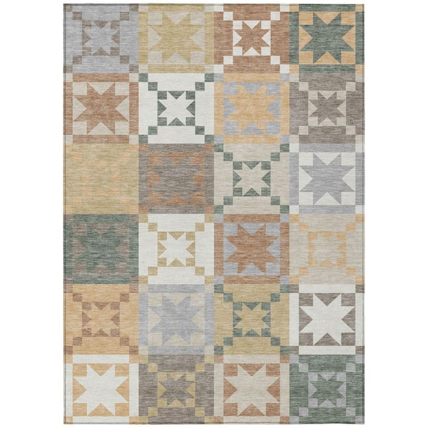 Chantille Machine Washable Indoor/Outdoor Abstract ACN2538 Ivory 3 ft. x 5 ft. Area Rug