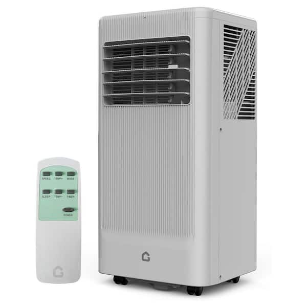 10000 BTU (6000 BTU DOE) Portable Air Conditioner Cools 450 sq.ft. with Dehumidifier and 2-Fan Speed, Sleep, Remote