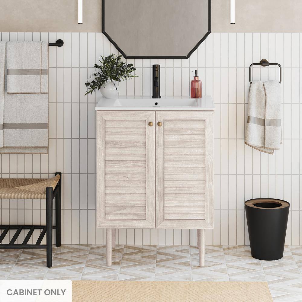 Bron 24" White Oak Freestanding Bathroom Vanity Cabinet
