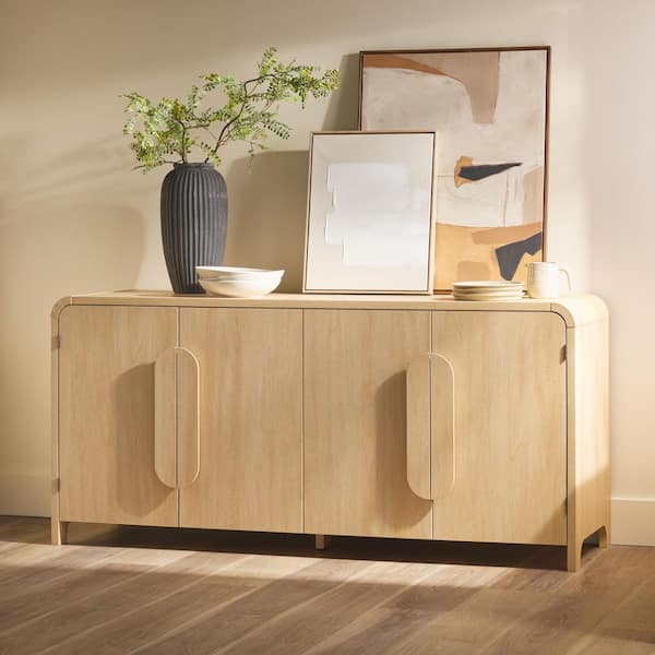 Walker Edison Furniture Company Modern Coastal Oak MDF 64 in