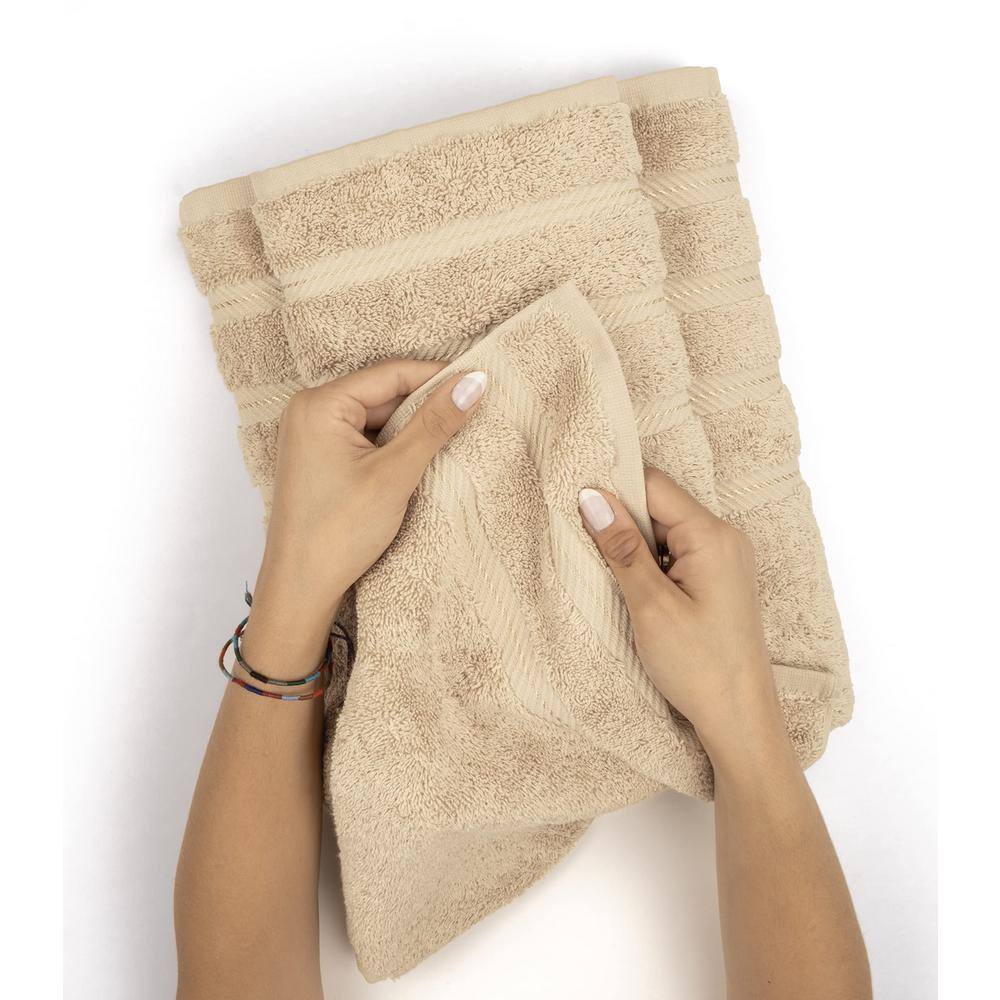 Beige Turkish Cotton 6-Piece Towel Set