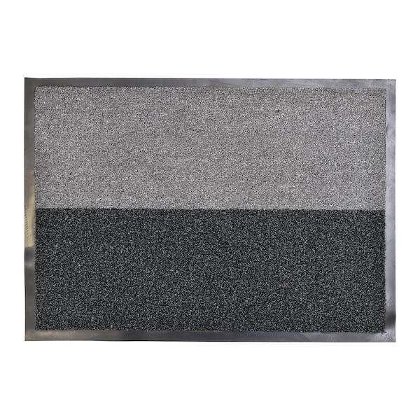 Magic Gray Black 19.75 in. x 27.5 in. Polypropylene Ultra-Thin Anti-Slip Machine Washable Indoor/Outdoor Door Mat