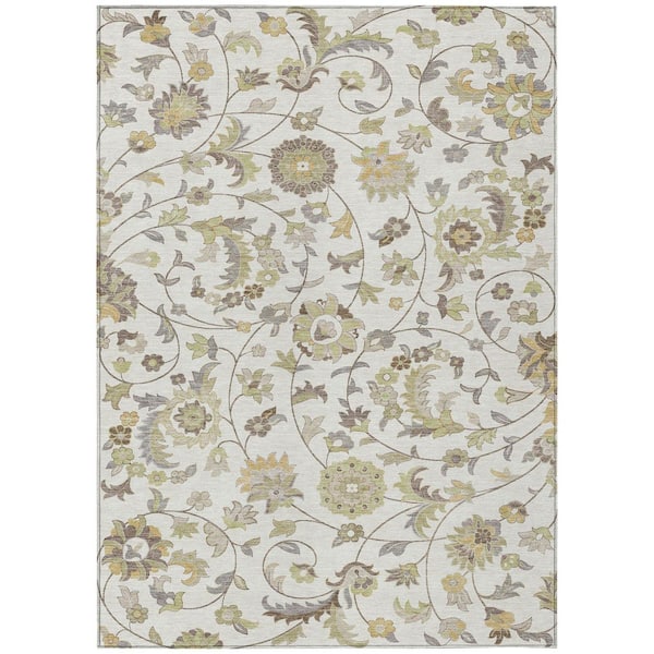 Addison Rugs Chantille Machine Washable Indoor/Outdoor Abstract ACN1006 Ivory 8 ft. x 10 ft. Area Rug