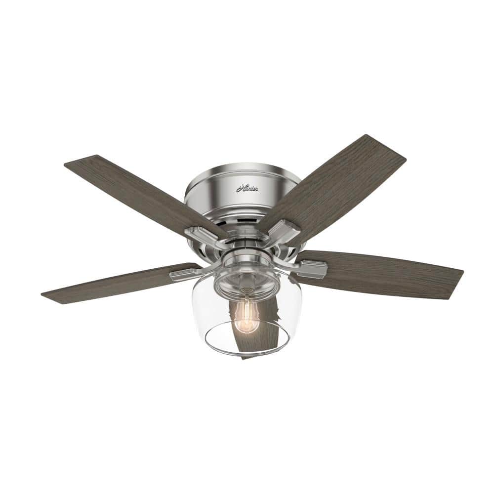 Brushed Nickel 44" Ceiling Fan with Remote and LED Light