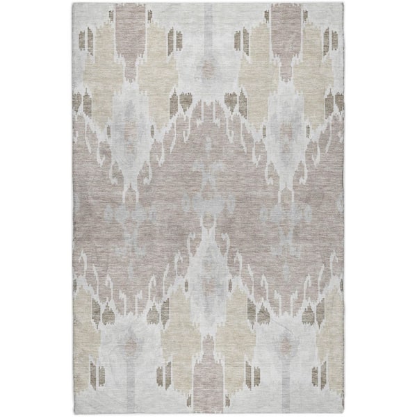 Dream Shag Premium Machine Washable Abstract ADS748 Ivory 9 ft. x 12 ft. Area Rug