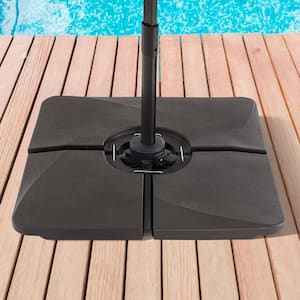 Heavy-Duty Patio Umbrella Base Cantilever Umbrella From 8 ft. x 10 ft., Filled with Sand and Water in Black