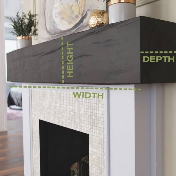 Ekena Millwork 4 in. x 6 in. x 5 ft. RiverWood beam Rustic Faux Wood beam  Fireplace Mantel Unfinished MANURW04X06X60UN - The Home Depot