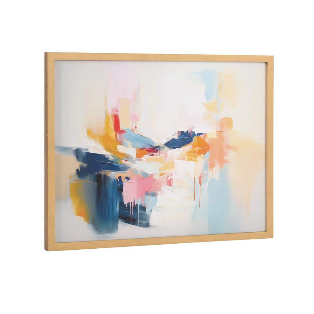 Elegant Coastal Beach Abstract Print in Gold Frame, 16 x 12