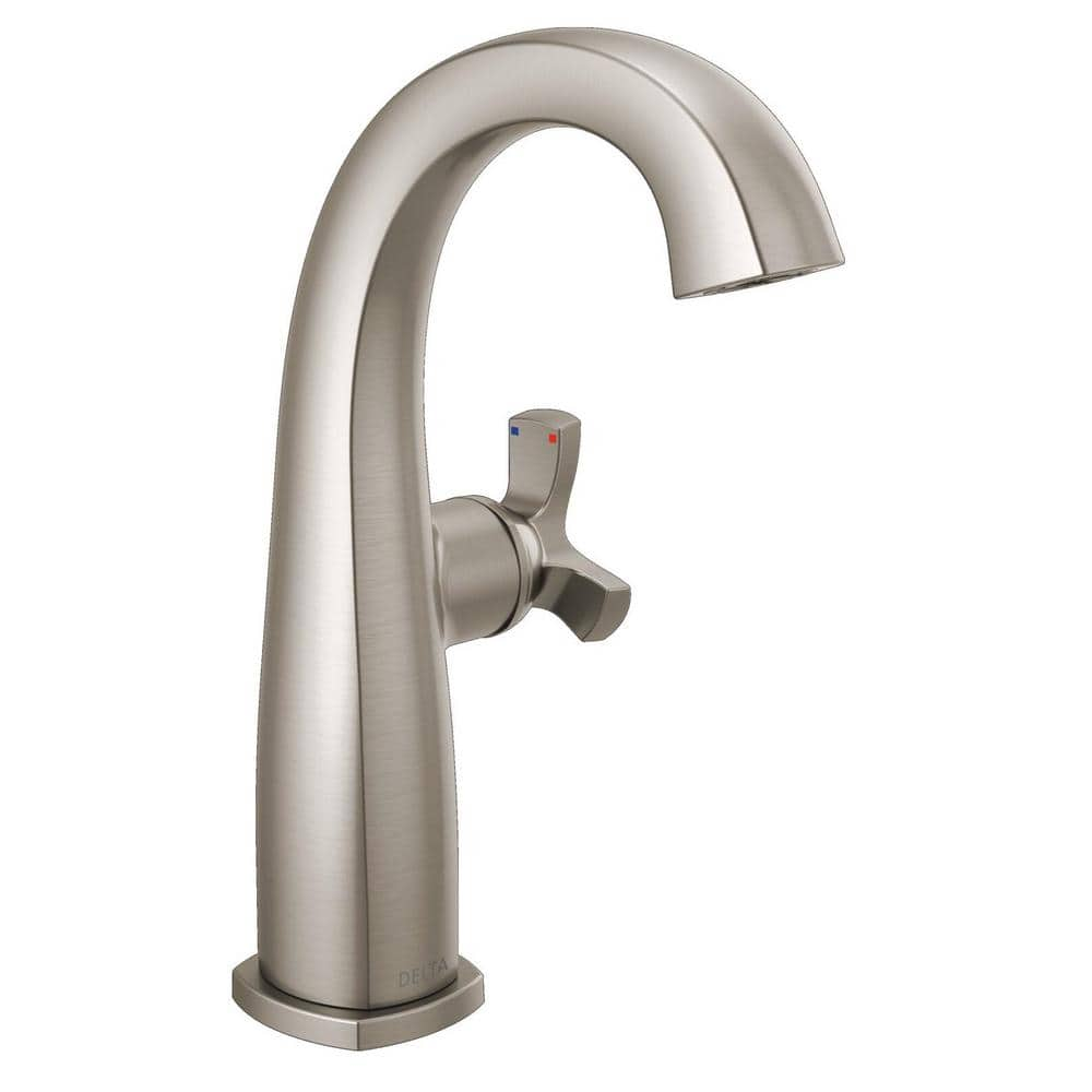 Delta Stryke Mid-Height Single Handle Single Hole Bathroom Faucet in ...