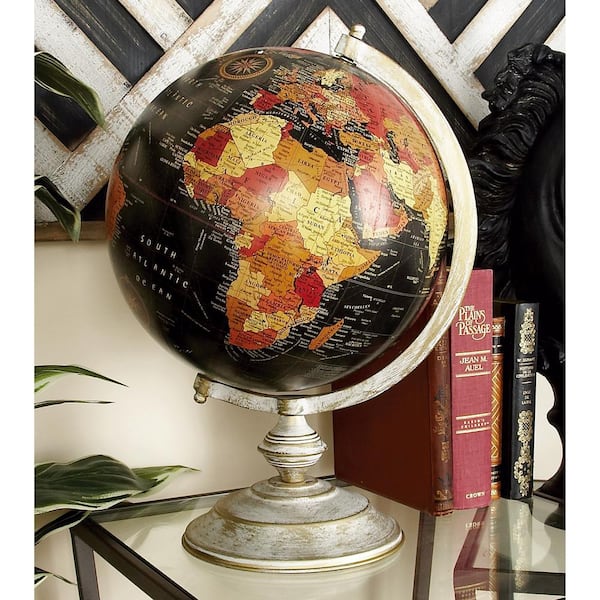 Litton Lane 18 in. Black Metal Rustic Decorative Globe