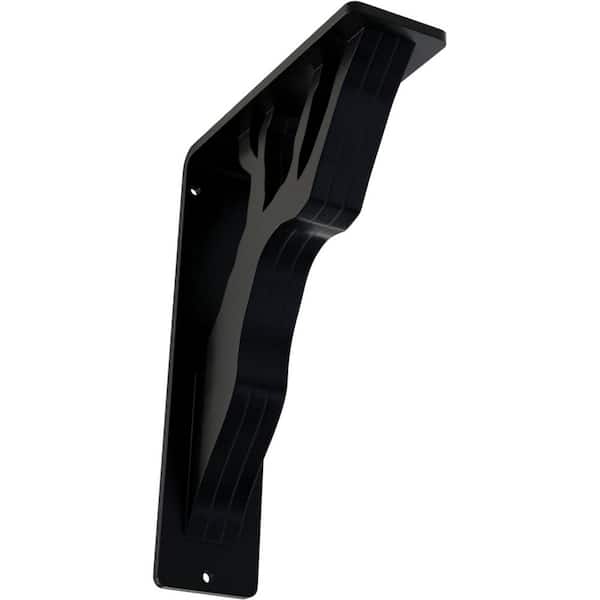 Ekena Millwork 2 in. x 8 in. x 5-1/2 in. Wrought Iron Triple Center Brace Damon Bracket
