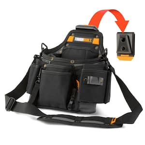 12.6" ClipTech Service Pouch with Shoulder Strap in Black has 20-pockets and tape loop