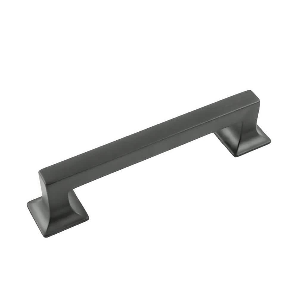 Matte Black Zinc Kitchen Cabinet Handle with Mounting Hardware, 5-1/16"