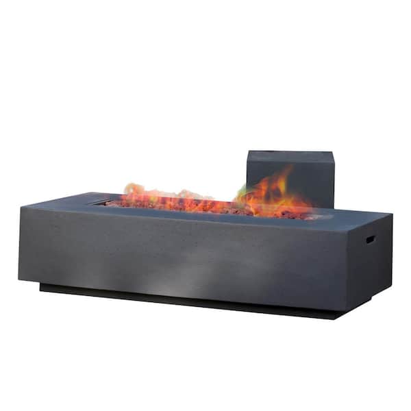 Aidan 56 in. x 15 in. Rectangular Outdoor Gas Fire Pit Table with Tank  Holder