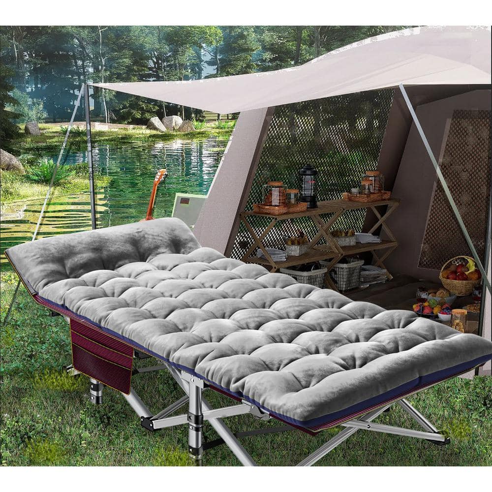 BOZTIY Folding Camping Cot Heavy Duty Sleeping Cots with Carry Bag Double Layer Oxford Portable Travel Camp Cots K16ZDC 27WRED The Home Depot