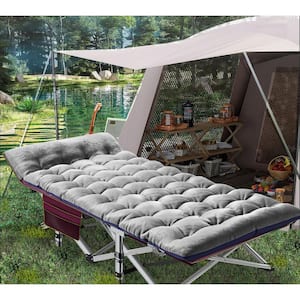 Folding Camping Cot, Heavy-Duty Sleeping Cots with Carry Bag, Double Layer Oxford Portable Travel Camp Cots