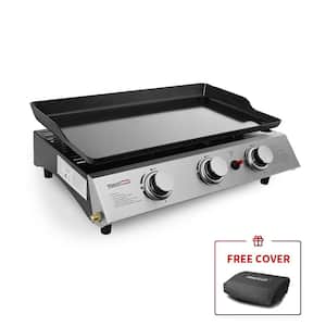 Portable 3-Burner Built-in Propane Gas Grill in Stainless Steel