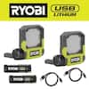 Ryobi One+ 18V Cordless LED Magnifying Clamp Light 2-Pack (Tools Only)
