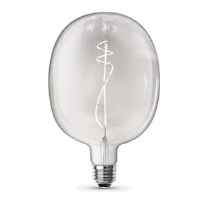 75-Watt Equivalent C53 Dimmable Curve Filament Oversized Clear Glass E26 Vintage Edison LED Light Bulb Daylight 5000K