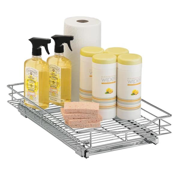 1eayslife Whiteunder Sink Organizers, 2 Tiers Pull Out Cabinet Organizer,  Acrylic Sli Out Cabinet Storage Shelf With Wire Drawer And Pp Cover