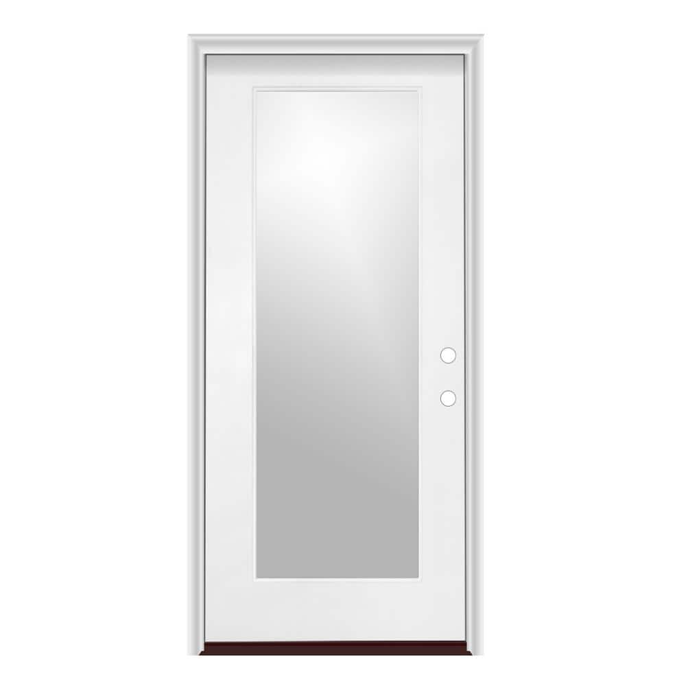36 in. x 80 in. Left-Hand/Inswing Full Lite Direct Glazed Smooth Fiberglass Prehung Door w/PVC Frame price history on PriceWatchPro
