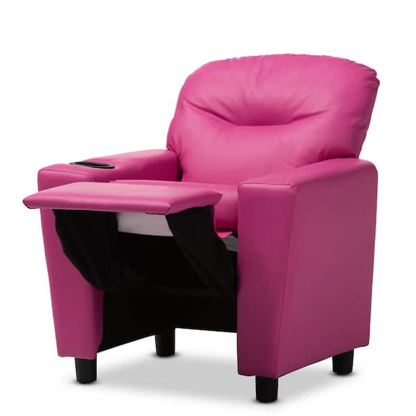 pink leather chair