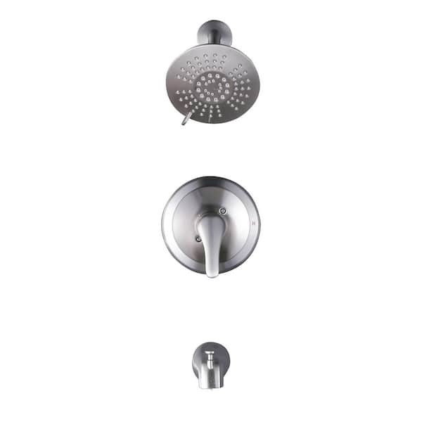 Unbranded Modern Single Handle 5-Spray Tub and Shower Faucet 2.2 GPM in Brushed Nickel (Valve Included)