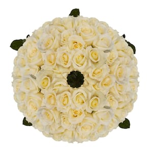 250 Stems of White with Pale Yellow Center Blizzard Roses Fresh Flower Delivery