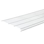 144 in. W x 20 in. D White Steel Close Mesh Ventilated Wall Mounted Wire Shelf