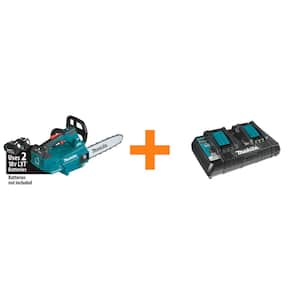 14 in. 18-Volt X2 (36-Volt) LXT Lithium-Ion Brushless Top Handle Chain Saw with Bonus 18V Dual Port Rapid Charger