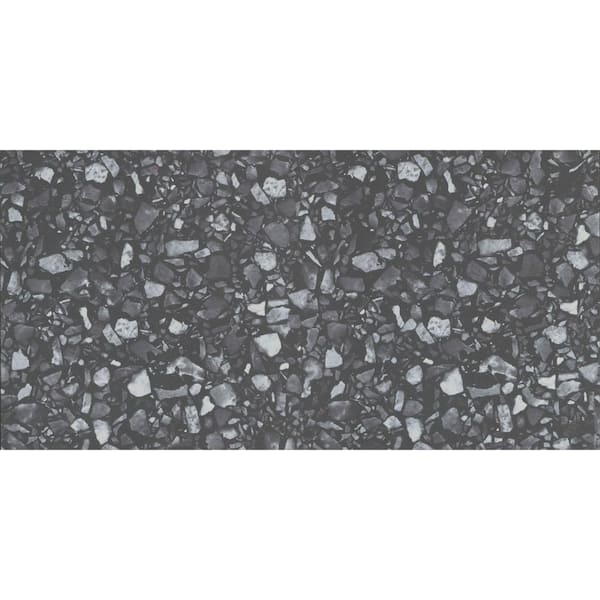Fragmento Black 12 in. x 24 in. Matte Porcelain Floor and Wall Tile (15.5 sq. ft./Case, 8 pcs)