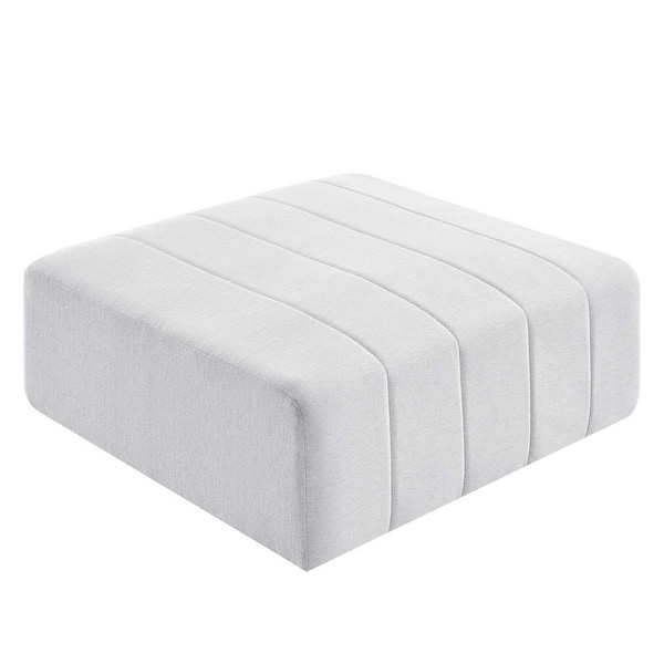 MODWAY Bartlett Ivory Upholstered Fabric Bench Ottoman