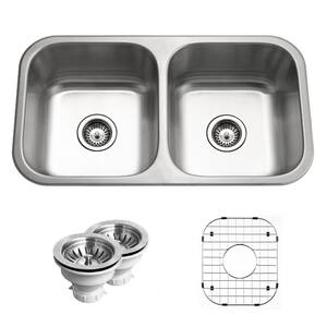 thumbnail image 2 of Houzer MEC-3220SR-1 Medallion Classic Series Undermount Stainless Steel 60 40 Double Bowl Kitchen Sink Small Bowl Right 2 of 12