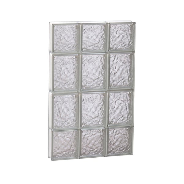 Clearly Secure 17.25 in. x 27 in. x 3.125 in. Frameless Ice Pattern Non-Vented Glass Block Window