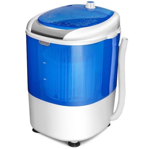 Costway 5.5 lbs. 0.6 cu. ft. Top Load Washer Portable Mini Compact Washing Machine in Blue Dryer Gravity Drain
