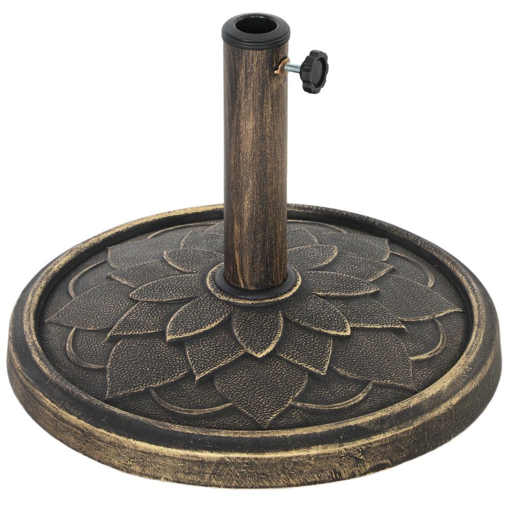 26 lb. Resin Round Patio Umbrella Base, Umbrella Holder for 1.3 in./1.5 in.