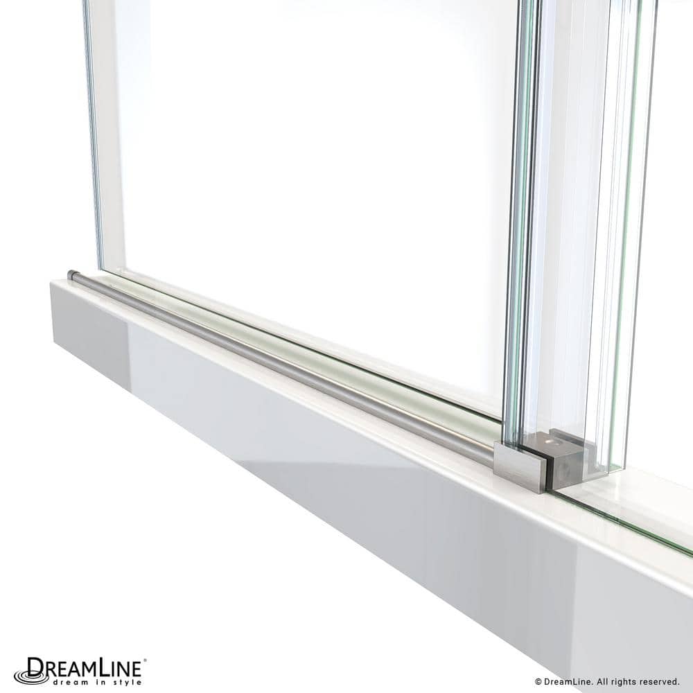 Seneca 60 in. Frameless Sliding Shower Door in Brushed Stainless Steel
