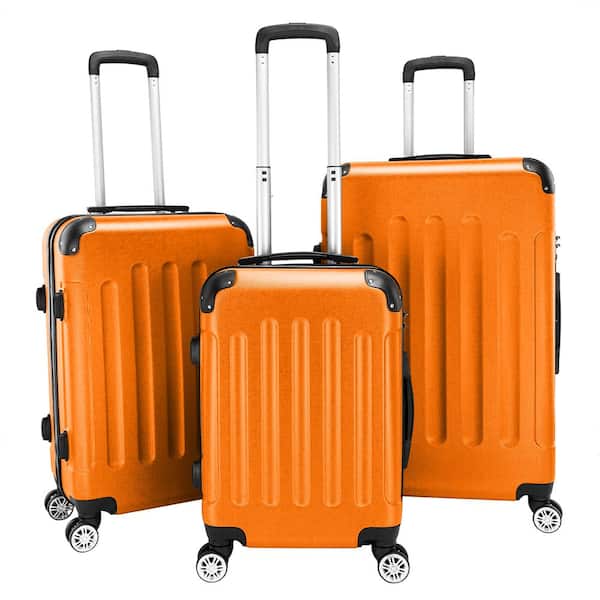Winado Nested Hardside Luggage Set in Orange, 3-Piece - TSA Compliant