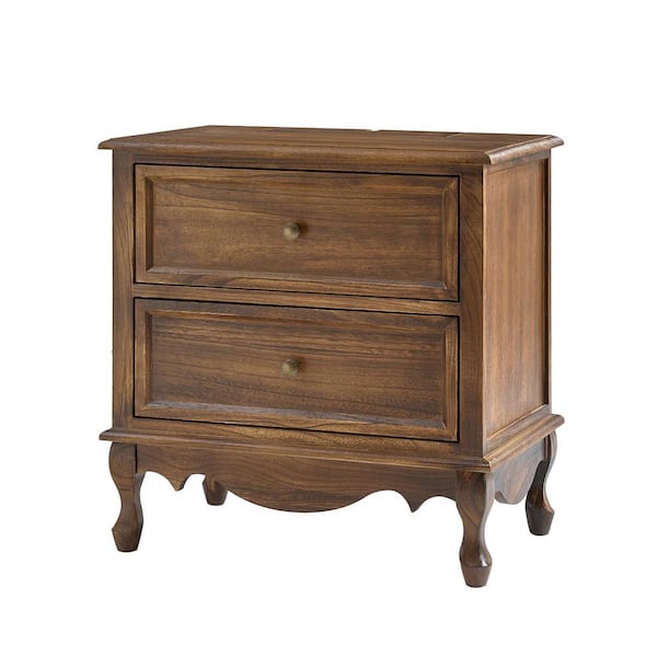 Elpenor 24"Wx16"Dx24"H Tall 2 - Drawer Walnut Nightstand