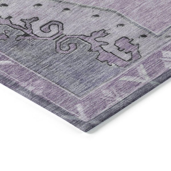 Chantille Machine Washable Indoor/Outdoor Abstract ACN1731 Plum 9 ft. x 12 ft. Area Rug