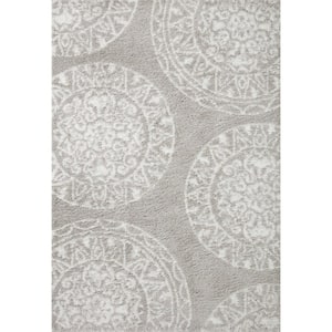 Bliss Micro Shag Grey/White 7 ft. 10 in. x 10 ft. Modern Area Rug