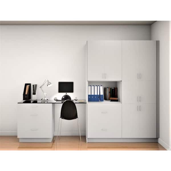 J COLLECTION Fairhope 123 in. W x 89.5 in. H x 24 in. D Bright White Children's Workstation Cabinet Bundle 1