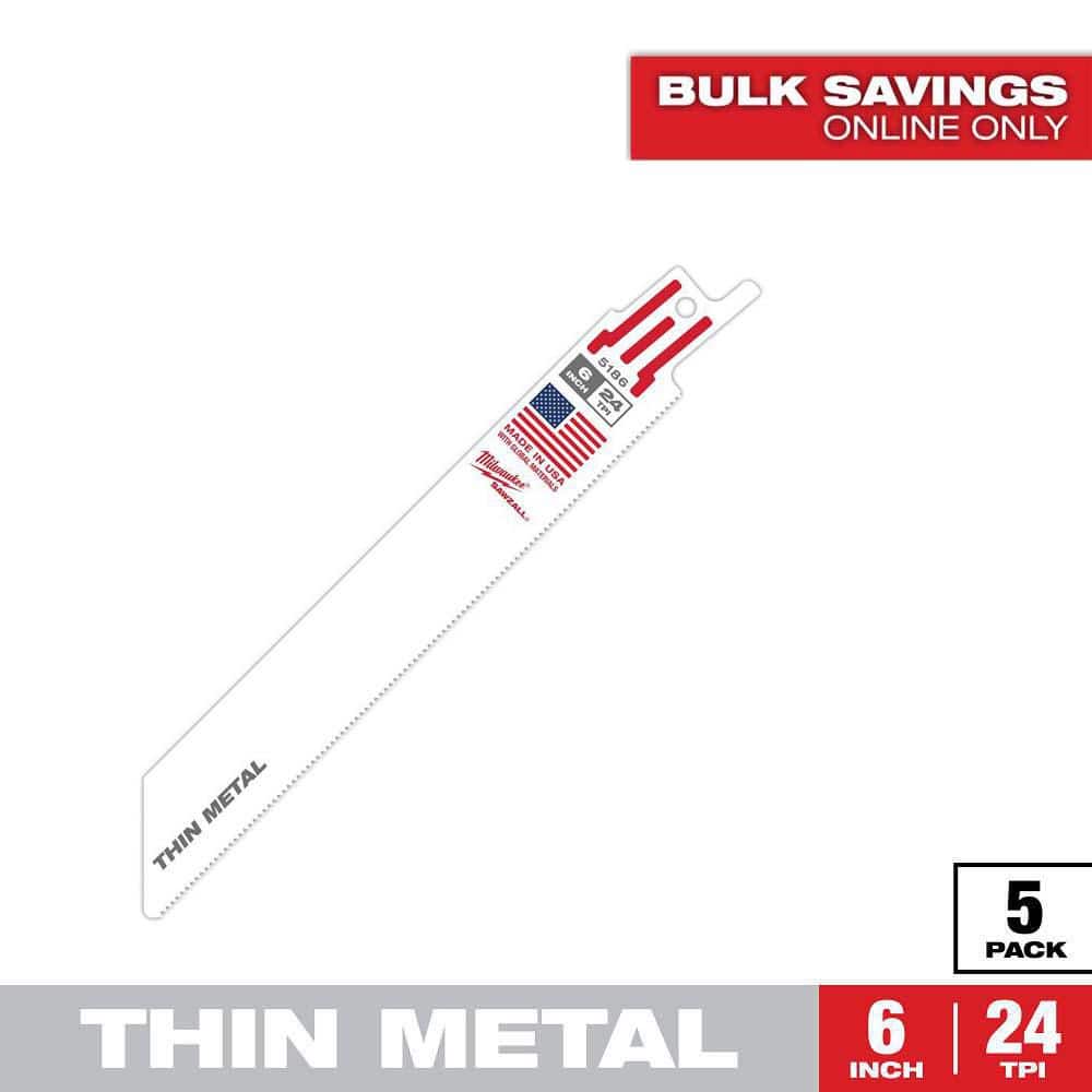 Milwaukee 6 in. 24 TPI Thin Metal Cutting SAWZALL Reciprocating
