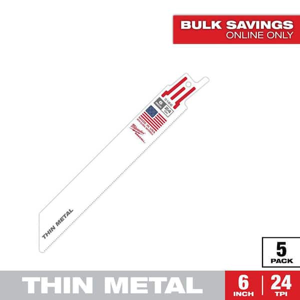 6 in. 24 TPI Thin Metal Cutting SAWZALL Reciprocating Saw Blades (5-Pack)