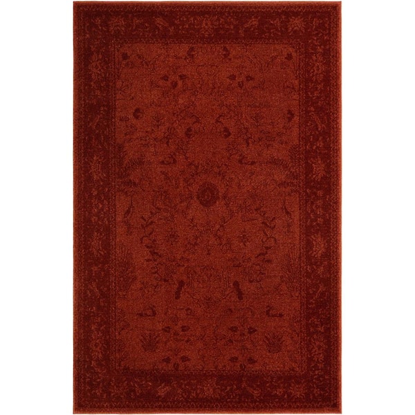 La Jolla Floral Orange 4' 0 x 6' 0 Area Rug