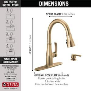 Owendale Single-Handle Pull-Down Sprayer Kitchen Faucet with ShieldSpray Technology in Champagne Bronze